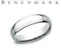Benchmark White Gold Dome Comfort Fit Wedding Band