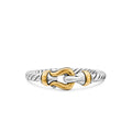 David Yurman Sterling Silver and Yellow Gold Petite Buckle Ring