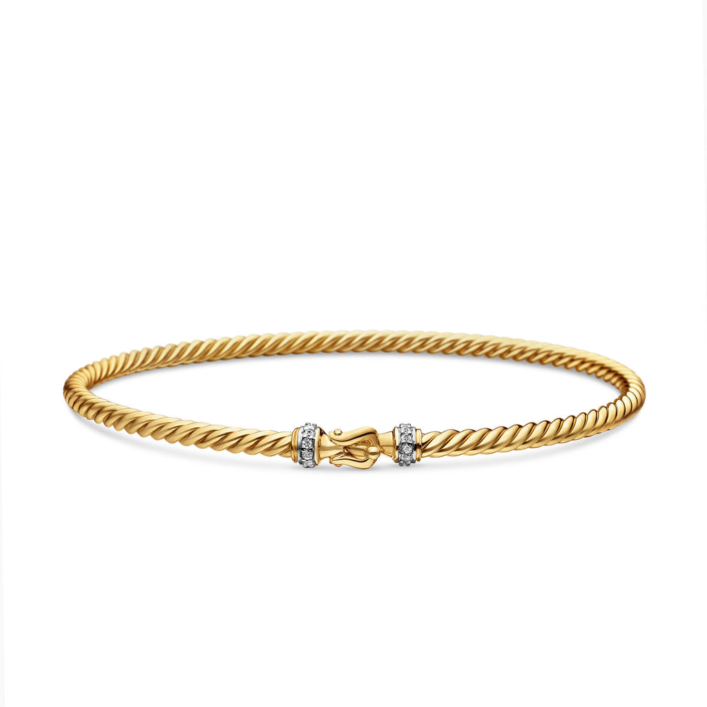 David Yurman Yellow Gold Classic Cable Buckle Bracelet