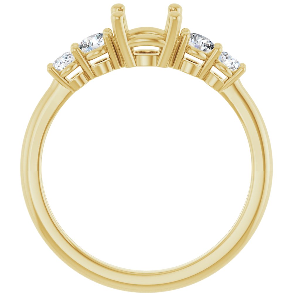 Yellow Gold Graduated Diamond Engagement Ring Mounting