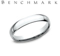 Benchmark White Gold Dome Comfort Fit Wedding Band