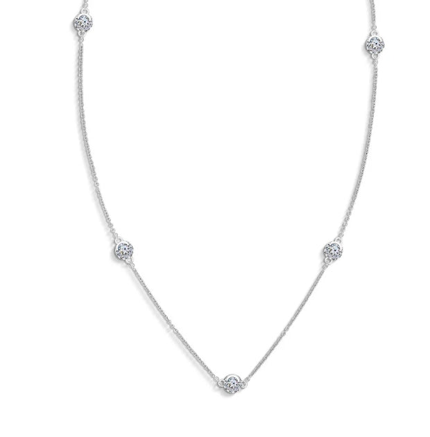 White Gold Devotion Inspire Five Station Diamond Necklace