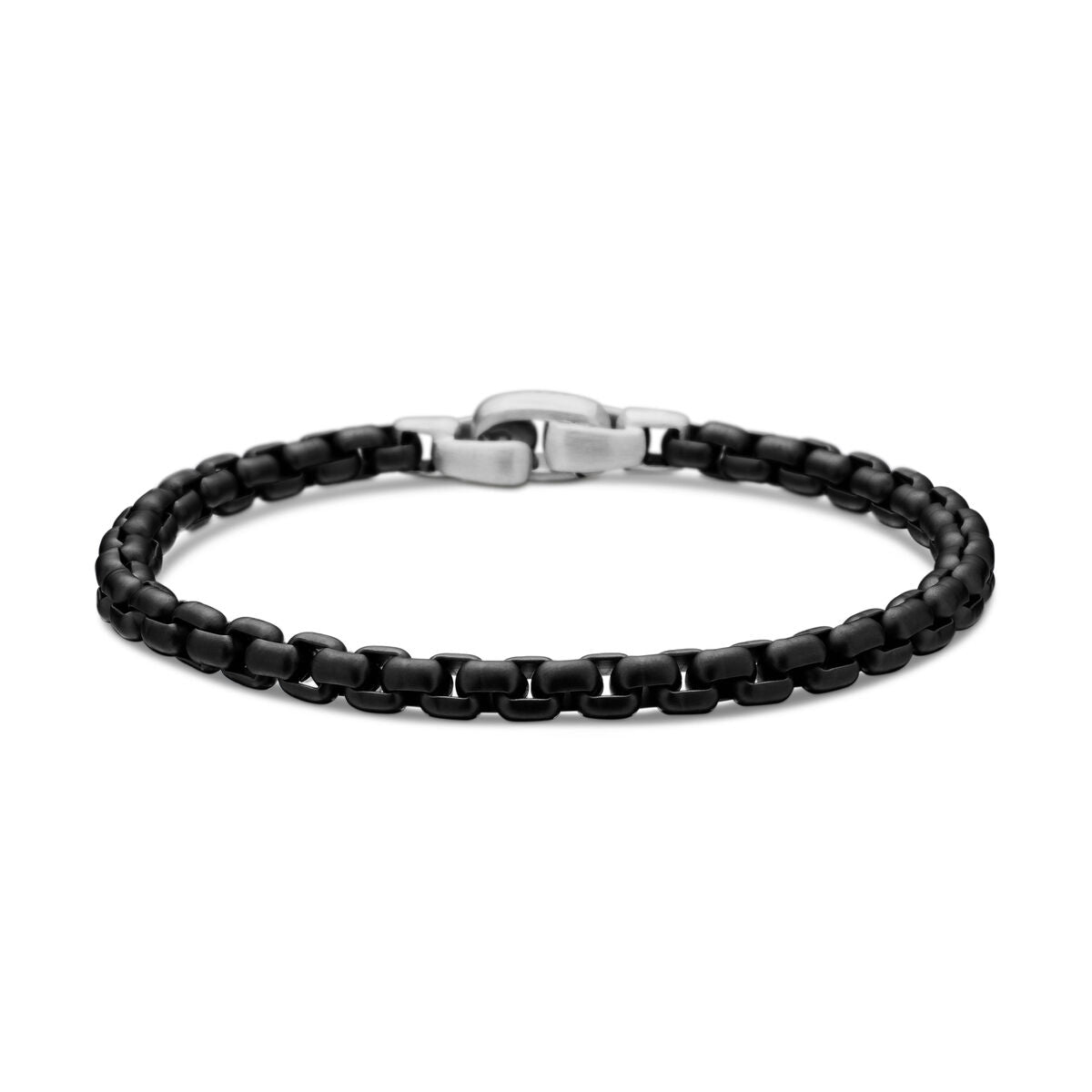 David Yurman Sterling Silver Black Box Chain Sandblast Finish Bracelet