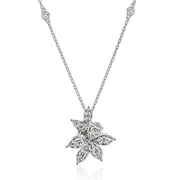 Fiore Pendant Necklace in 18k Gold with Diamonds - Simon G. Jewelry