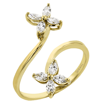 Flower Fashion Ring in 18k Gold with Diamonds - Simon G. Jewelry