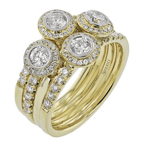 Four - Stone Halo Fashion Ring In 18k Gold With Diamonds - Simon G. Jewelry