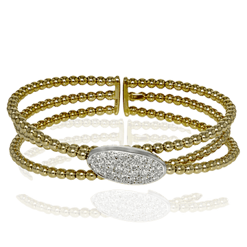 Harmonie Bangle in 18k Gold with Diamonds - Simon G. Jewelry