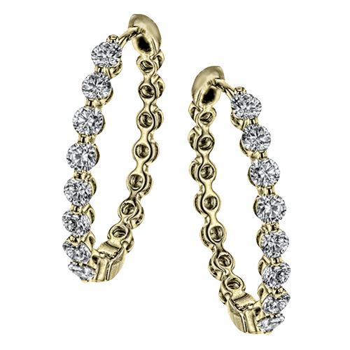 Harmonie Hoop Earrings in 18k Gold with Diamonds - Simon G. Jewelry