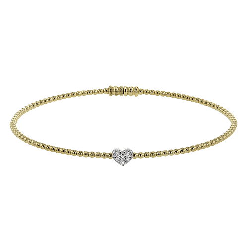 Heart Bangle in 18k Gold with Diamonds - Simon G. Jewelry