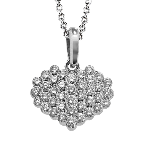 Heart Pendant Necklace in 18k Gold with Diamonds - Simon G. Jewelry