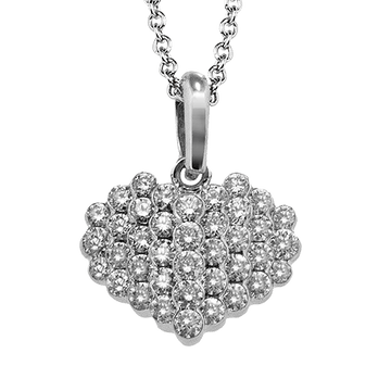 Heart Pendant Necklace in 18k Gold with Diamonds - Simon G. Jewelry