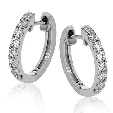 Hoop Earring in 18K Gold with Diamonds - Simon G. Jewelry