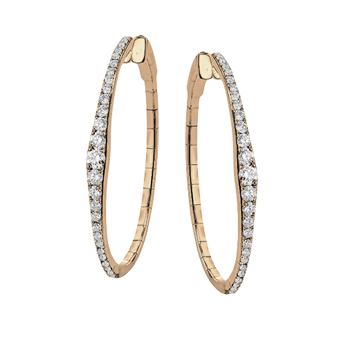 Hoop Earring in 18k Gold with Diamonds - Simon G. Jewelry