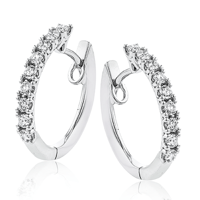 Hoop Earring in 18k Gold with Diamonds - Simon G. Jewelry