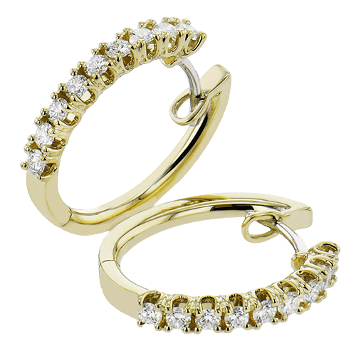 Hoop Earring in 18k Gold with Diamonds - Simon G. Jewelry