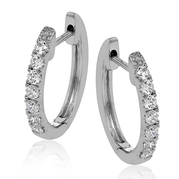 Hoop Earrings in 18K Gold with Diamonds - Simon G. Jewelry