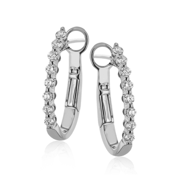 Hoop Earrings in 18k Gold with Diamonds - Simon G. Jewelry