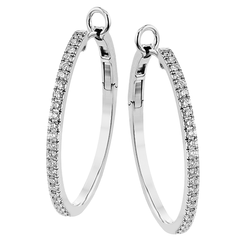 Hoop Earrings in 18k Gold with Diamonds - Simon G. Jewelry