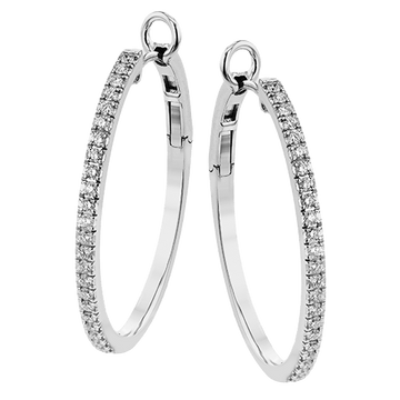 Hoop Earrings in 18k Gold with Diamonds - Simon G. Jewelry