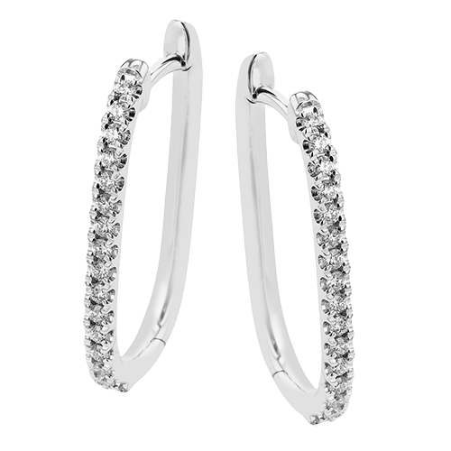 Hoop Earrings in 18k Gold with Diamonds - Simon G. Jewelry