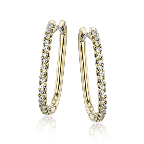 Hoop Earrings in 18k Gold with Diamonds - Simon G. Jewelry