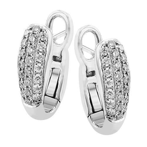 Hoop Earrings in 18k Gold with Diamonds - Simon G. Jewelry