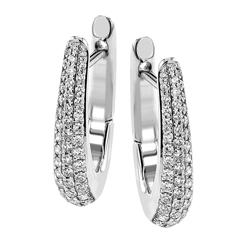 Hoop Earrings in 18k Gold with Diamonds - Simon G. Jewelry