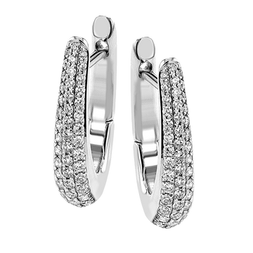 Hoop Earrings in 18k Gold with Diamonds - Simon G. Jewelry