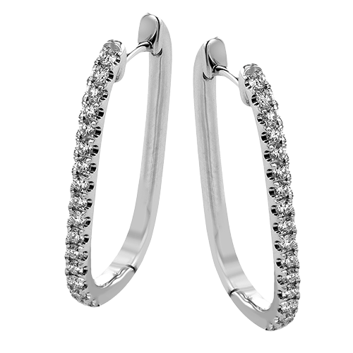 Hoop Earrings in 18k Gold with Diamonds - Simon G. Jewelry