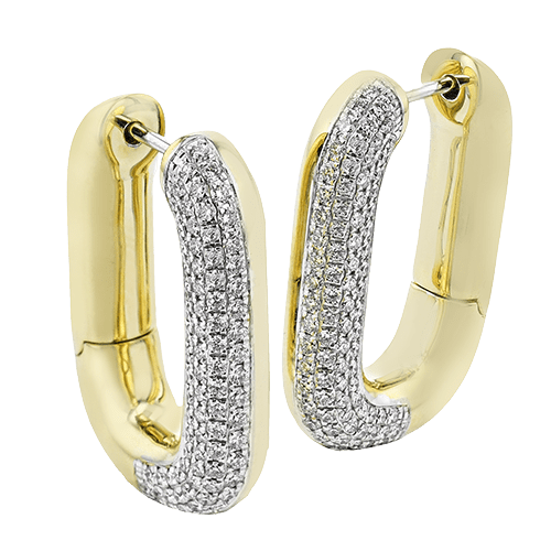 Hoop Earrings in 18k Gold with Diamonds - Simon G. Jewelry