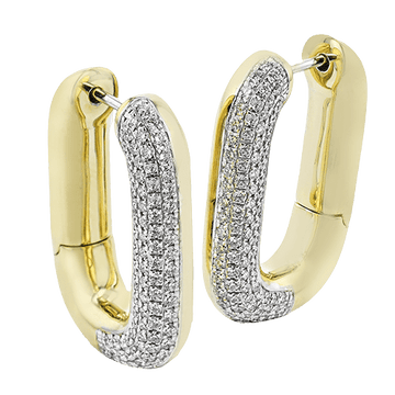 Hoop Earrings in 18k Gold with Diamonds - Simon G. Jewelry