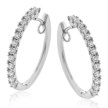 Hoop Earrings in 18k Gold with Diamonds - Simon G. Jewelry