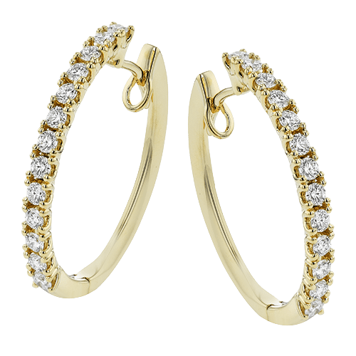 Hoop Earrings in 18k Gold with Diamonds - Simon G. Jewelry