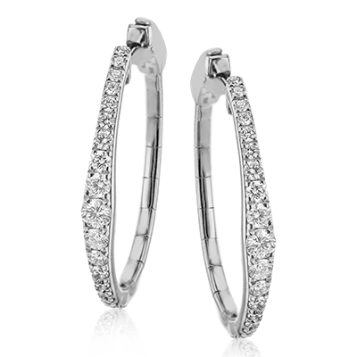 Hoop Earrings in 18k Gold with Diamonds - Simon G. Jewelry