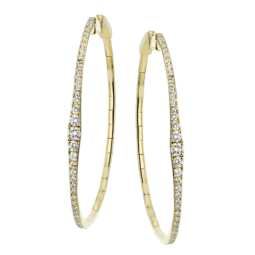 Hoop Earrings in 18k Gold with Diamonds - Simon G. Jewelry