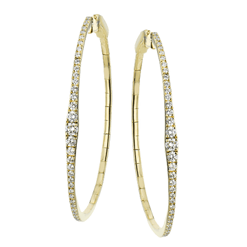 Hoop Earrings in 18k Gold with Diamonds - Simon G. Jewelry