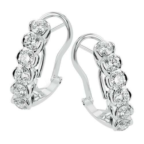 Hoop Earrings in 18k Gold with Diamonds - Simon G. Jewelry