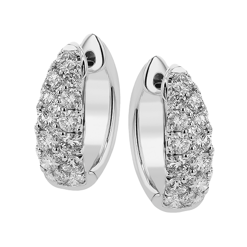 Hoop Earrings in 18k Gold with Diamonds - Simon G. Jewelry