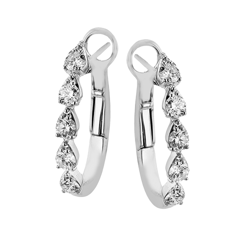 Hoop Earrings in 18k Gold with Diamonds - Simon G. Jewelry