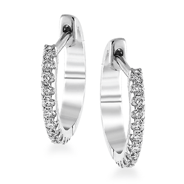 Hoop Earrings in 18k Gold with Diamonds - Simon G. Jewelry