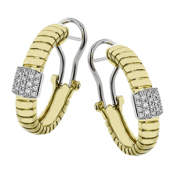 Huggie Hoop Earrings in 18K Gold with Diamonds - Simon G. Jewelry