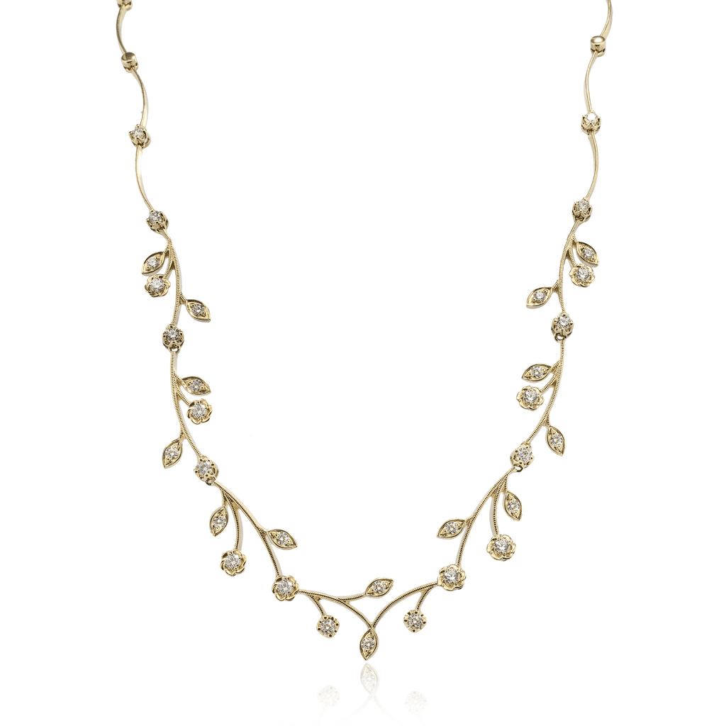 Magnificent Garden Necklace in 14k Gold with Diamonds - Simon G. Jewelry