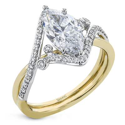 Marquise - Cut Criss - Cross Engagement Ring In 18k Gold With Diamonds - Simon G. Jewelry