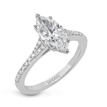 Marquise - Cut Engagement Ring In 18k Gold With Diamonds - Simon G. Jewelry