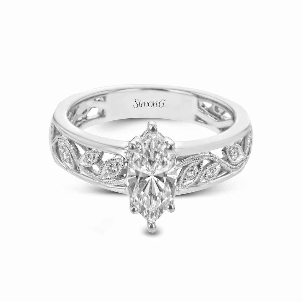 Marquise - Cut Engagement Ring In 18k Gold With Diamonds - Simon G. Jewelry