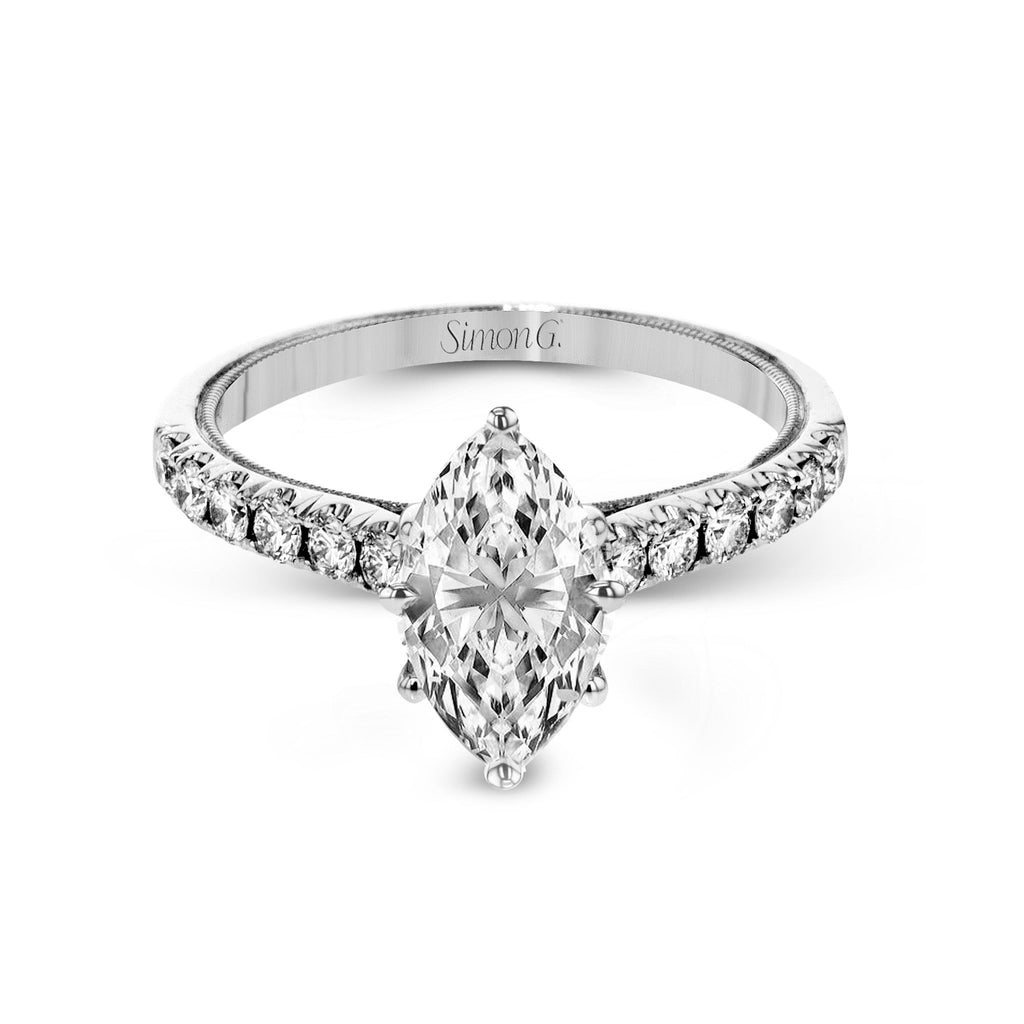 Marquise - Cut Engagement Ring In 18k Gold With Diamonds - Simon G. Jewelry