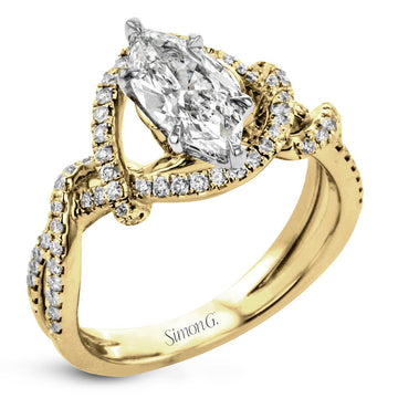 Marquise - Cut Halo Engagement Ring In 18k Gold With Diamonds - Simon G. Jewelry