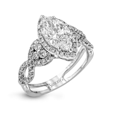 Marquise - Cut Halo Engagement Ring In 18k Gold With Diamonds - Simon G. Jewelry