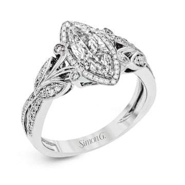 Marquise - Cut Halo Engagement Ring In 18k Gold With Diamonds - Simon G. Jewelry