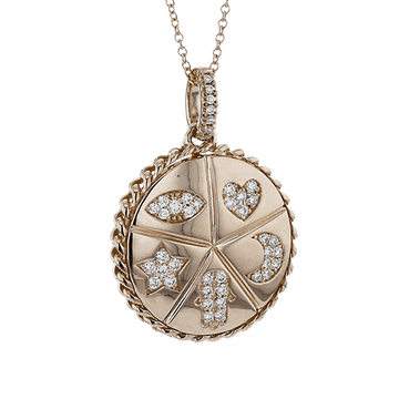 Medallion Pendant Necklace in 18k Gold with Diamonds - Simon G. Jewelry